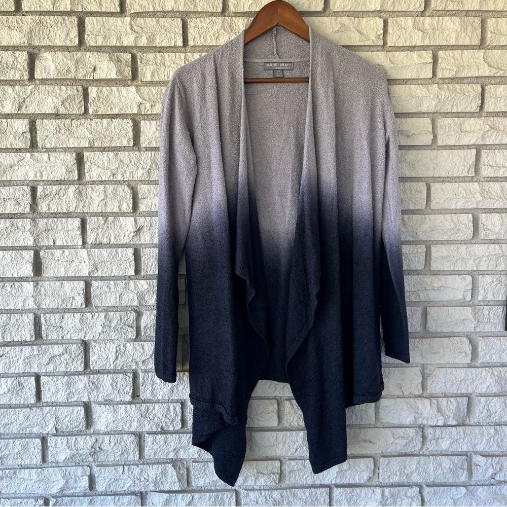 Barefoot Dreams Gray/Black Smokey Ombre Hi Low Calypso Cardigan Size Medium